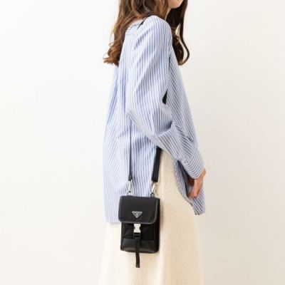 PRADA ハンドバッグ プラダ ポーチ MV633 ブラック 名作 良品 PRADAプラダ新作moon bagムーンバッグ、ハンドバッグ