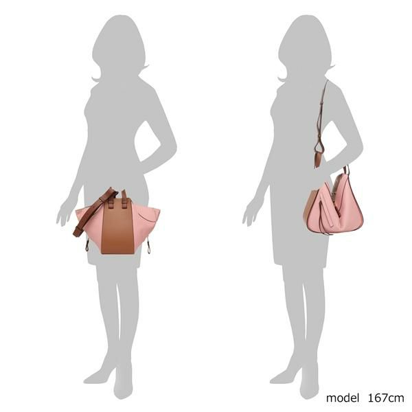 ロエベ ハンドバッグ ショルダーバッグ ハンモック Sサイズ ブラウン ピンク レディース LOEWE 38730WS35 2562 詳細画像