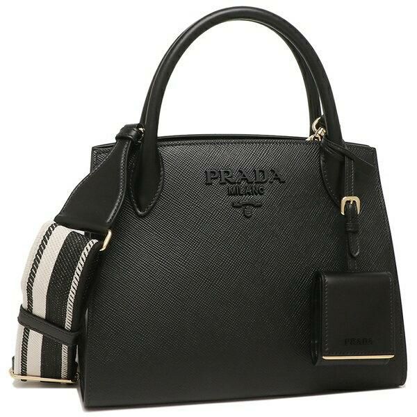 プラダ ハンドバッグ ショルダーバッグ モノクローム Sサイズ ブラック レディース PRADA 1BA156 1BA156 3OO F0002 詳細画像