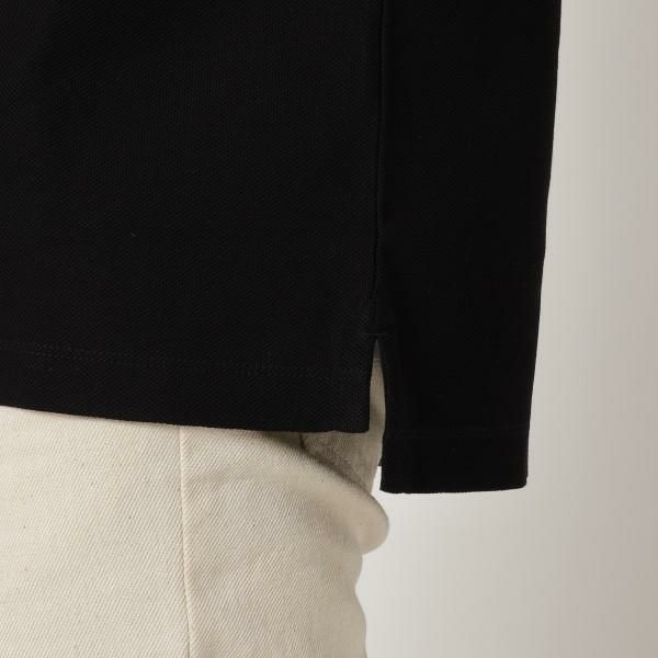 バーバリー ポロシャツ アイコンストライプカラー コットンピケ ポロシャツ ブラック メンズ BURBERRY 8053773 A1189 詳細画像