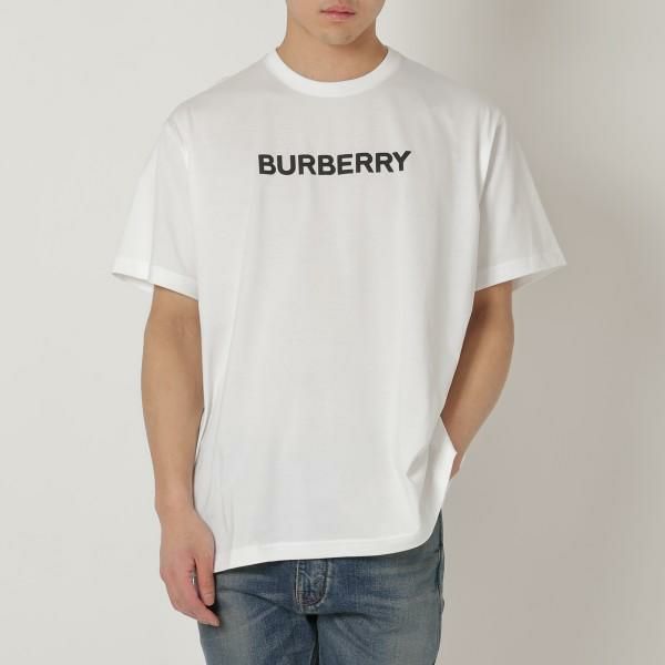 バーバリー Tシャツ Mサイズ ロゴT ホワイト メンズ BURBERRY 8055309 A1464 XL