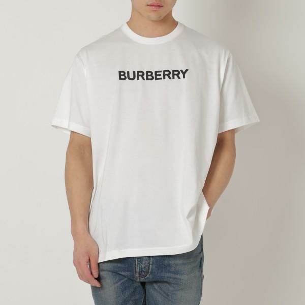 バーバリー Tシャツ Mサイズ ロゴT ホワイト メンズ BURBERRY 8055309 A1464