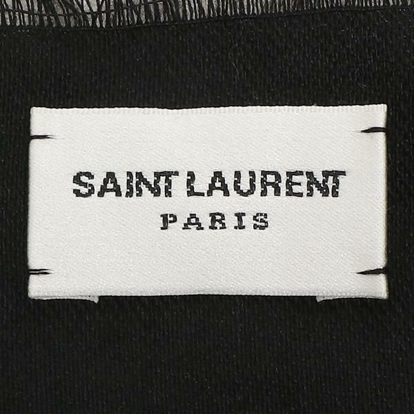 サンローランパリ スカーフ モノグラム ラージスクエア フリンジ ブラック レディース SAINT LAURENT PARIS 583612 3Y600 1060 詳細画像