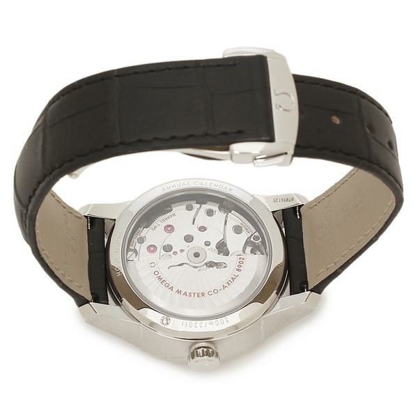 オメガ メンズ 時計 デヴィルアワービジョン 41mm 自動巻き ホワイト ブラック OMEGA 433.13.41.22.02.001 レザー 詳細画像