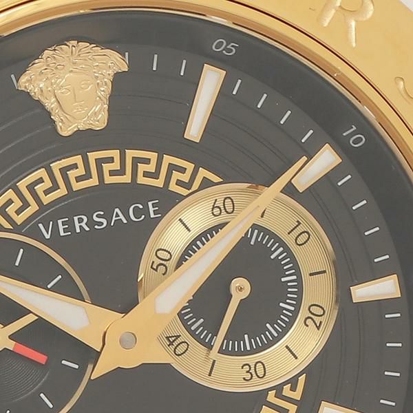 ヴェルサーチ メンズ 時計 46mm クォーツ ブラック シルバー VERSACE VEBV00519 ステンレス 詳細画像