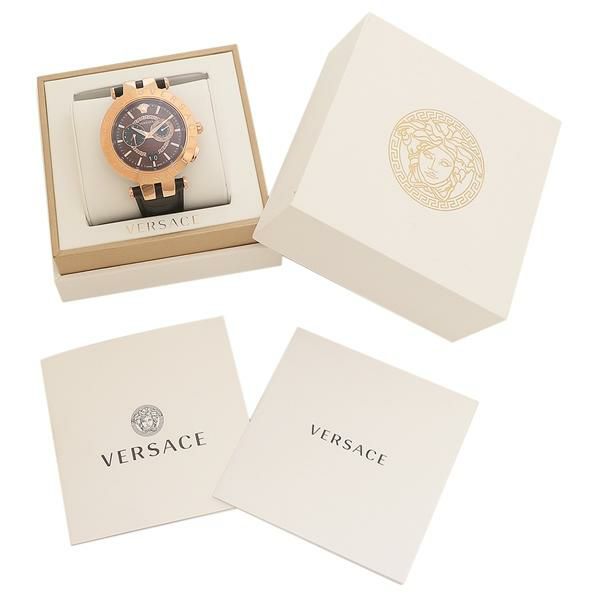 ヴェルサーチ メンズ 時計 46mm クォーツ レッド ブラック VERSACE VEBV00722 レザー 詳細画像