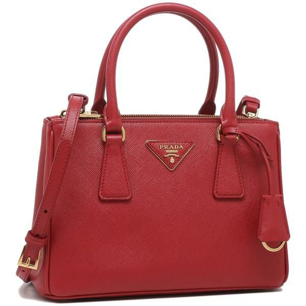 プラダ ハンドバッグ ショルダーバッグ ガレリア サフィアーノ ミニバッグ レッド レディース PRADA 1BA896 NZV OOO F068Z SAFFIANO