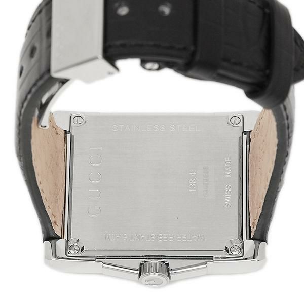 グッチ 時計 GUCCI YA138406 レクタングル メンズ腕時計 ウォッチ ブラック/シルバー 詳細画像