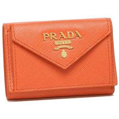 プラダ 三つ折り財布 サフィアーノメタルオロ ミニ財布 レディース PRADA 1MH021 QWA F0049 2023春夏新作