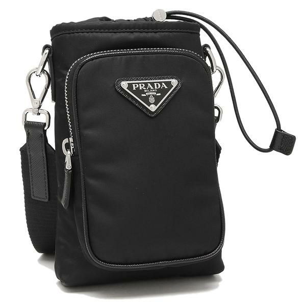プラダ ショルダーバッグ リナイロン スマートフォンケース トライアングルロゴ ブラック メンズ レディース PRADA 2ZH155 2DMI F0002 プラダ ショルダーバッグ リナイロン スマートフォンケース トライアングルロゴ ブラック メンズ レディース PRADA 2ZH155 2DMI F0002