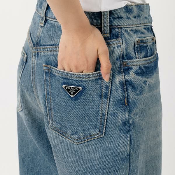 プラダ デニム ジーンズ ボトムス ブルー レディース PRADA