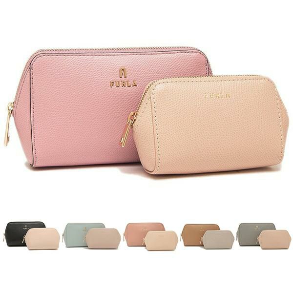 フルラ ポーチ カメリア Mサイズ 化粧ポーチ レディース FURLA WE00453 ARE000 (19)AGAVE BALLERINA(3598S) カーキグリーン ベージュ