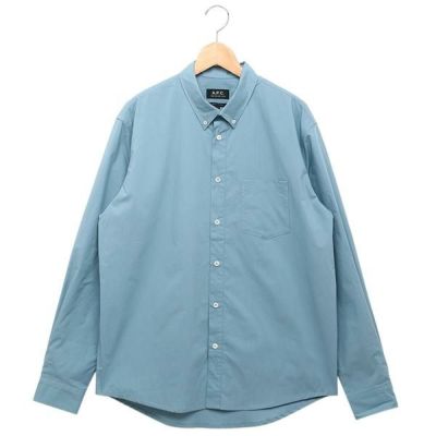 アーペーセー シャツ 長袖シャツ トップス ブルー メンズ APC LIAEK