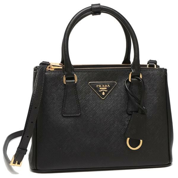 プラダ ハンドバッグ ショルダーバッグ ギャレリア トライアングルロゴ ブラック レディース PRADA 1BA896 NZV EOO F0002