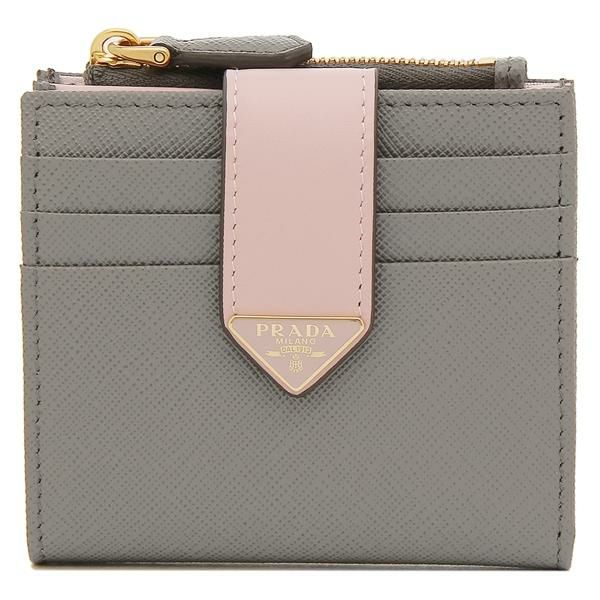 【美品】大幅値下げ！▽PRADA▽二つ折財布　グレー×ピンクホワイト　バイカラー 楽天市場】プラダ バイカラー 財布の通販
