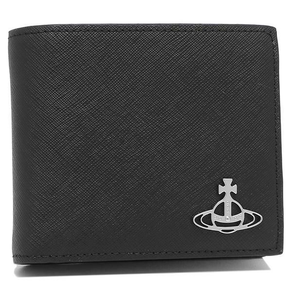 ヴィヴィアンウエストウッド 二つ折り財布 サフィアーノ ブラック メンズ/レディース VIVIENNE WESTWOOD 51010016 L001N N402 ヴィヴィアンウエストウッド 二つ折り財布 サフィアーノ ブラック メンズ/レディース VIVIENNE WESTWOOD 51010016 L001N N402