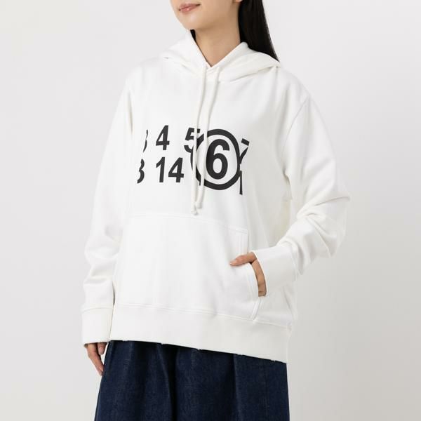 エムエムシックス メゾンマルジェラ スウェットシャツ フーディー オフホワイト レディース MM6 Maison Margiela S52GU0191 S25537 101 エムエムシックス メゾンマルジェラ スウェットシャツ フーディー オフホワイト レディース MM6 Maison Margiela S52GU0191 S25537 101