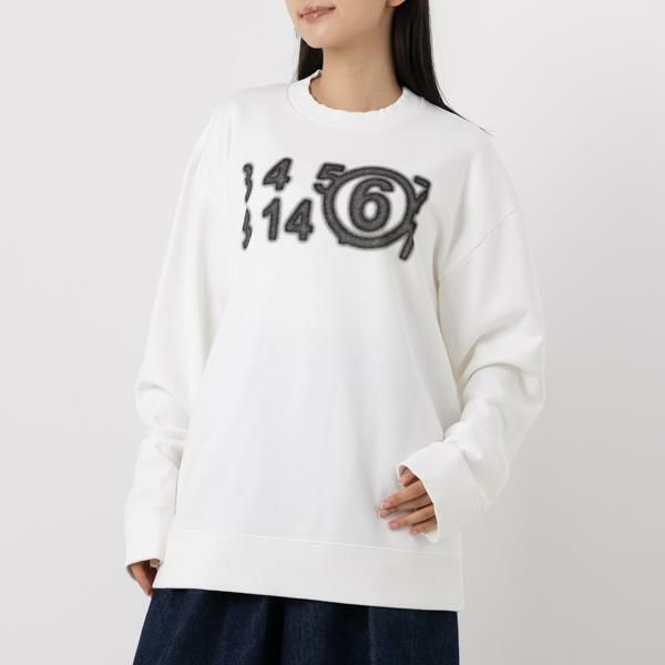 エムエムシックス メゾンマルジェラ スウェットシャツ プルオーバー オフホワイト レディース MM6 Maison Margiela S52GU0196 S25537 101 エムエムシックス メゾンマルジェラ スウェットシャツ プルオーバー オフホワイト レディース MM6 Maison Margiela S52GU0196 S25537 101