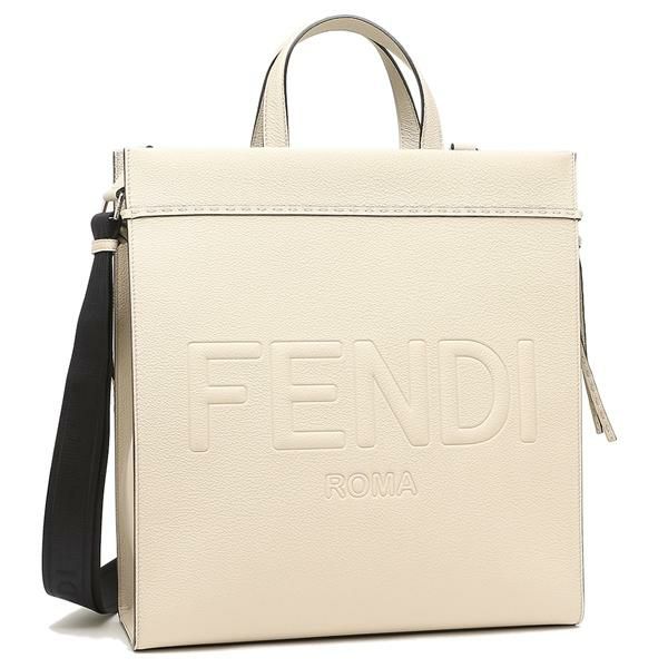 フェンディ トートバッグ ショルダーバッグ ゴー トゥショッパー Mサイズ ミディアム ホワイト レディース FENDI 7VA583 AMAC F0MU3 A4対応