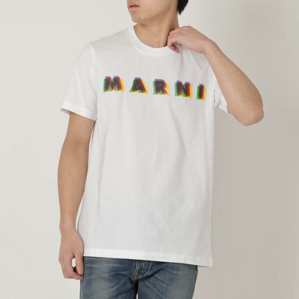 MARNI マルニ ロゴ ブラックコットンジャージーTシャツ L 男女兼用 