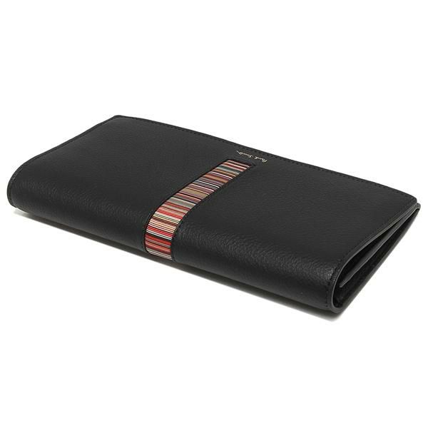 ポールスミス 長財布（かぶせ蓋） マルチストライプ ブラック マルチカラー ユニセックス PAUL SMITH M1A5078X AMUWEX 79 ポールスミス 長財布（かぶせ蓋） マルチストライプ ブラック マルチ