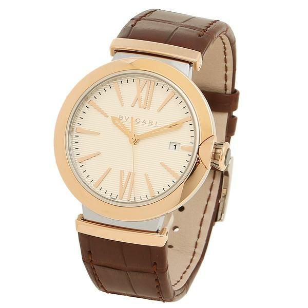 BVLGARI 腕時計 メンズ ブルガリ LU40C6SPGLD シルバー ローズゴールド ブラウン 詳細画像