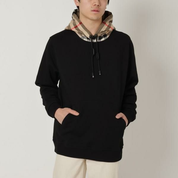 バーバリー パーカー フーディー ブラック ベージュ メンズ BURBERRY 8058117 A1189 M
