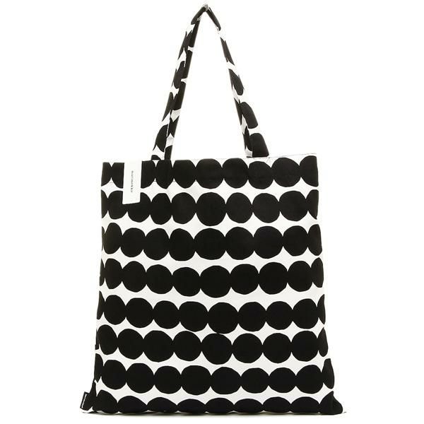 マリメッコ トートバッグ ラシィマット A4対応 ホワイト ブラック レディース MARIMEKKO 068955 190 詳細画像