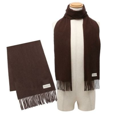 マフラー ブラウン Johnstons ジョンストンズ マフラー ブラック ホワイト メンズ レディース ユニ