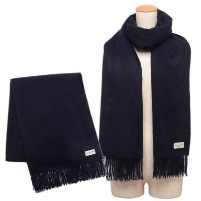 ヴァレンティノ ストール マフラー Vロゴ ニットスカーフ ネイビー