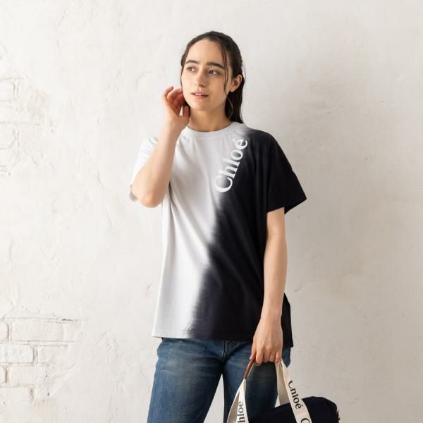 クロエ Tシャツ カットソー リサイクル オーガニックコットン ホワイト ブラック レディース CHLOE CHC23AJH01181905 905 l クロエ Tシャツ カットソー リサイクル オーガニックコットン ホワイト ブラック レディース CHLOE CHC23AJH01181905 905 l
