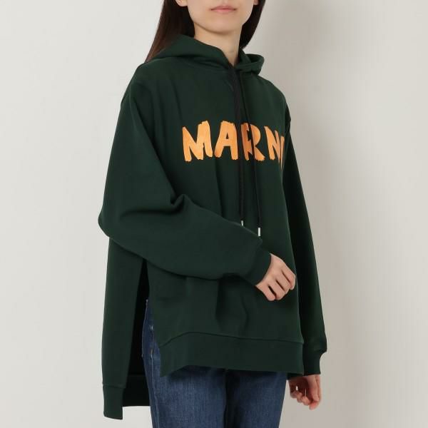 マルニ パーカー フーディー オーバーサイズ オーガニックコットン グリーン レディース MARNI FLJE0179P1 USCU88 LOV89 38(約Sサイズ)