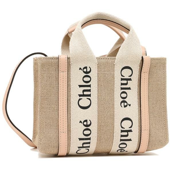 クロエ トートバッグ ショルダーバッグ ウッディ ミニバッグ ベージュ ピンク レディース CHLOE CHC22AP237I26 6J5 マルチカラー