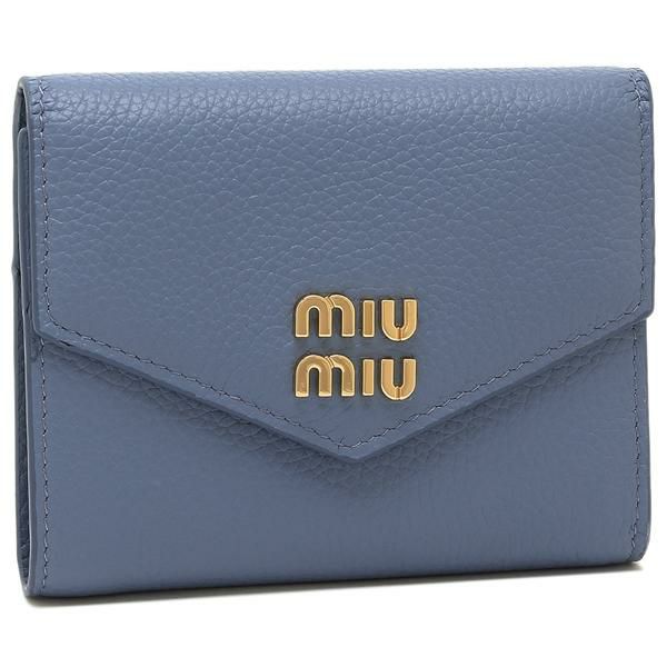 ミュウミュウ 三つ折り財布 ヴィッテロダイノ ブラック レディース MIU 