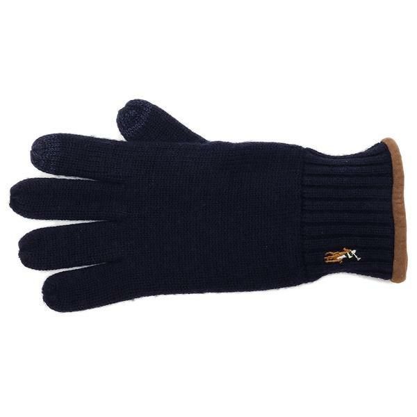 ポロラルフローレン 手袋 ネイビー ブラウン メンズ POLO RALPH LAUREN
