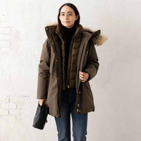 マッカージュ アウター ダウンジャケット コート キンスリー カーキ レディース MACKAGE KINSLEEF C0343 マッカージュ アウター ダウンジャケット コート キンスリー カーキ レディース MACKAGE KINSLEEF C0343