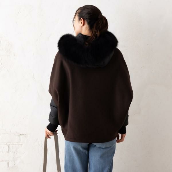 ムーレー ダウンジャケット コート ペガソ ケープコート ブラウン  ブラック レディース MOORER PEGASO-CZI U0222 ムーレー ダウンジャケット コート ペガソ ケープコート ブラウン