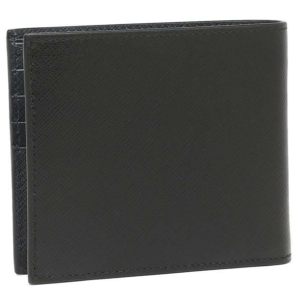 プラダ 二つ折り財布 メンズ PRADA 2MO738 C5S F0G52 ブラック ネイビー 詳細画像