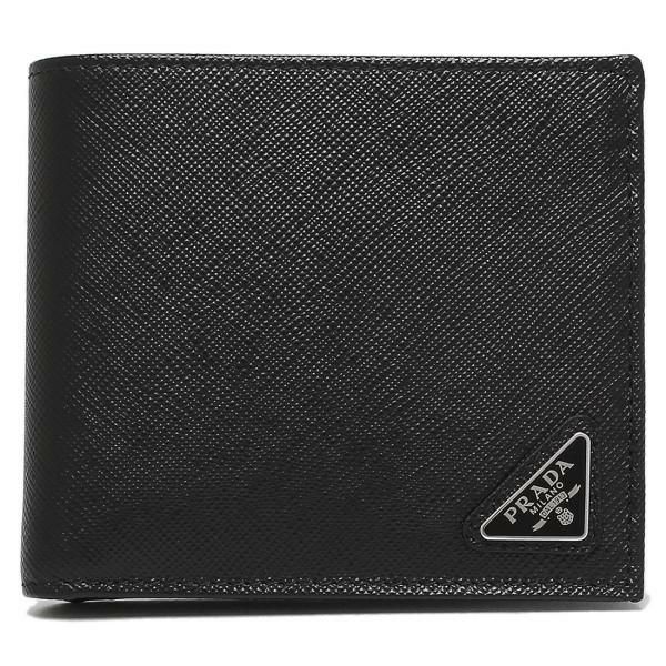 プラダ 二つ折り財布 メンズ PRADA 2MO738 QHH F0002 ブラック 詳細画像