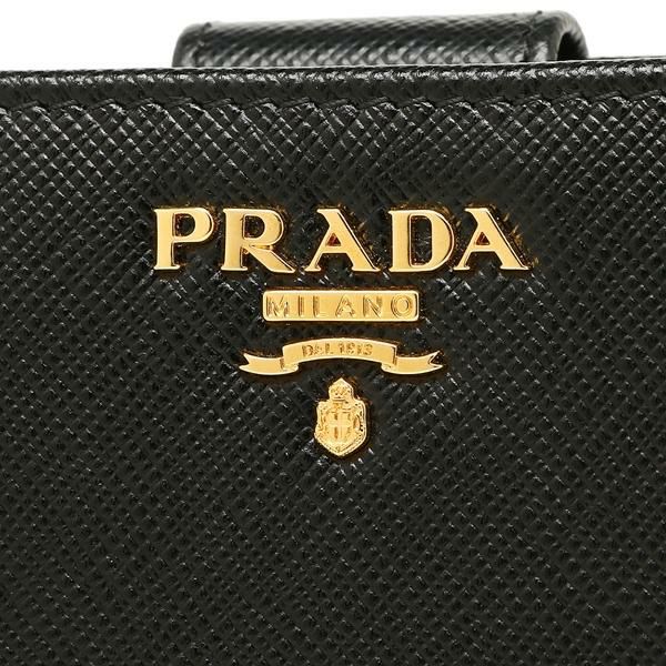 プラダ 財布 PRADA 1ML225 QWA F0002 SAFFIANO METAL ORO レディース 二つ折り財布 NERO 詳細画像