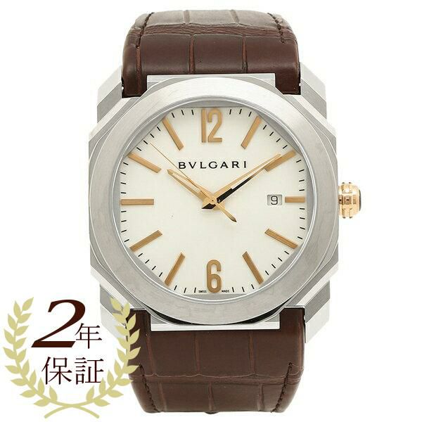 BVLGARI 腕時計 メンズ ブルガリ BGO41WSLD ホワイト シルバー ブラウン【お取り寄せ商品】