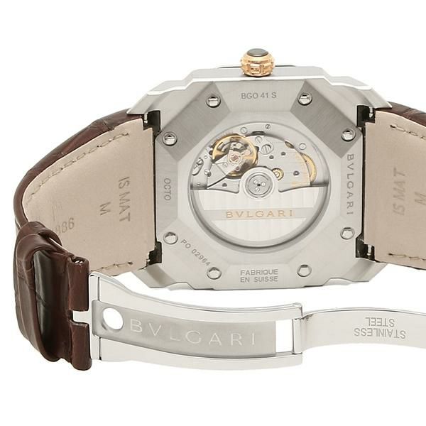 BVLGARI 腕時計 メンズ ブルガリ BGO41WSLD ホワイト シルバー ブラウン【お取り寄せ商品】 詳細画像