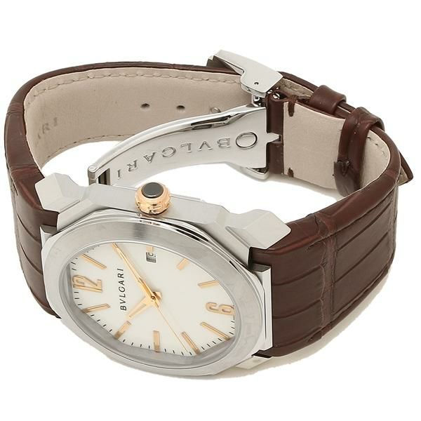 BVLGARI 腕時計 メンズ ブルガリ BGO41WSLD ホワイト シルバー ブラウン【お取り寄せ商品】 詳細画像