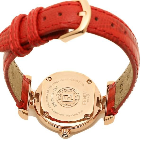 フェンディ 腕時計 レディース FENDI F275277BD レッド ピンクゴールド 詳細画像
