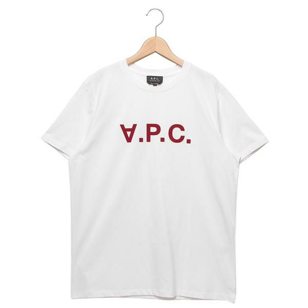 アーペーセー Tシャツ カットソー ホワイト レッド メンズ APC H26943 COBQX TAB M