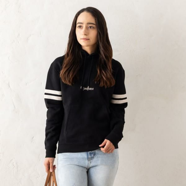 サンローランパリ パーカー フーディー ブラック レディース SAINT LAURENT PARIS 757076 Y36SW 1095 XS