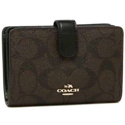 コーチ 財布 アウトレット Coach F Imaa8 ジェイド ミディアム エンベロープ ウォレット シグネチャー キャンバス レディース 二つ折り財布 三つ折り財布 ブラウン ブラック 茶色 春夏新作 Axes