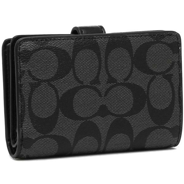 コーチ 二つ折り財布 シグネチャー ブラック レディース COACH f23553 詳細画像