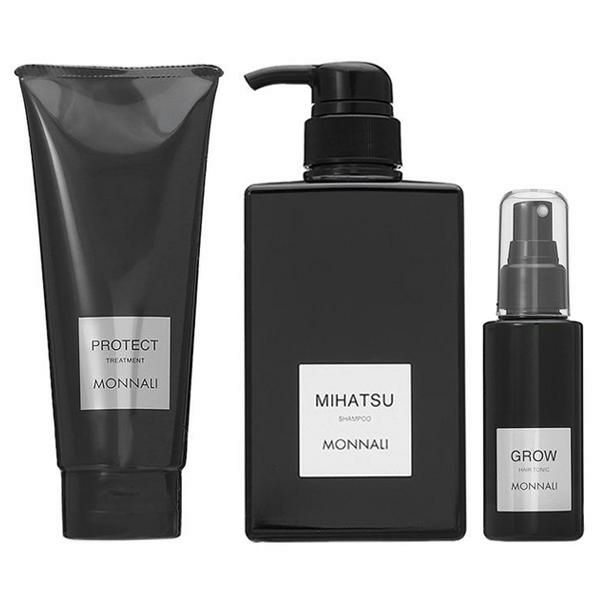 【セット】 モナリ MONNALI ブラックシリーズ ヘアケアセットB（クレンジング シャンプー MIHATSU 350mL + カバートリートメント PROTECT 200g + グロー …