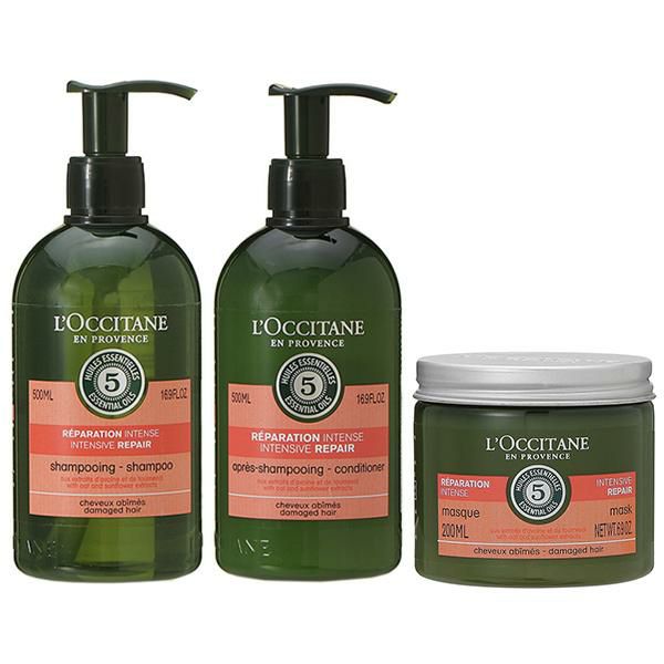 【セット】 ロクシタン LOCCITANE ファイブハーブス リペアリング ヘアケアセット（シャンプー500mL+コンディショナー500ｍL+ヘアマスク200mL）